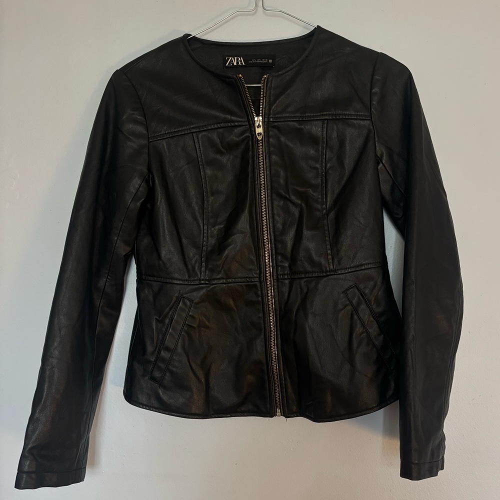 ZARA Women's Black Leather Jacket